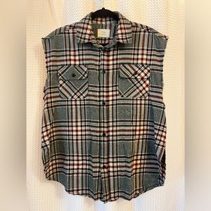 FOG Fear of God x Pacsun Sleeveless Plaid Flannel Shirt Sz M